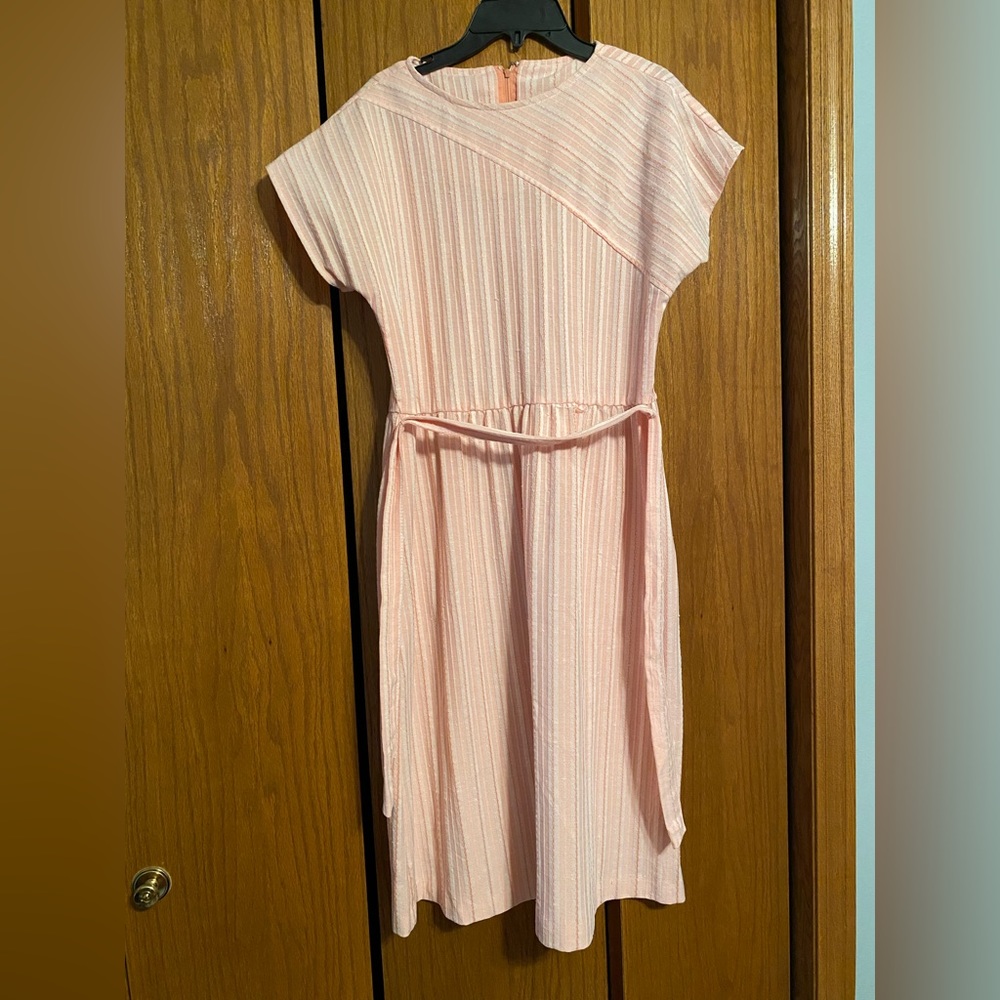 Vintage stripe pink midi dress